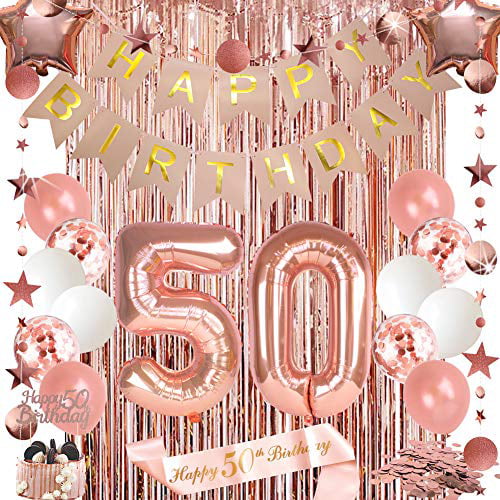 Party Supplies Decorations Happy 50th Birthday *NEW ROSE GOLD GLITZ* Age 50